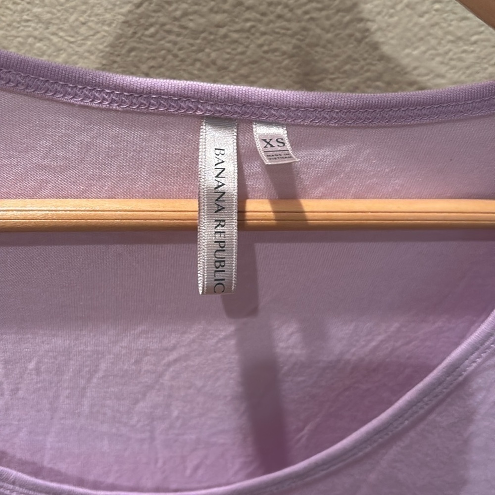 NWT Banana Republic Lilac Long Sleeve silky top - Picture 4 of 10
